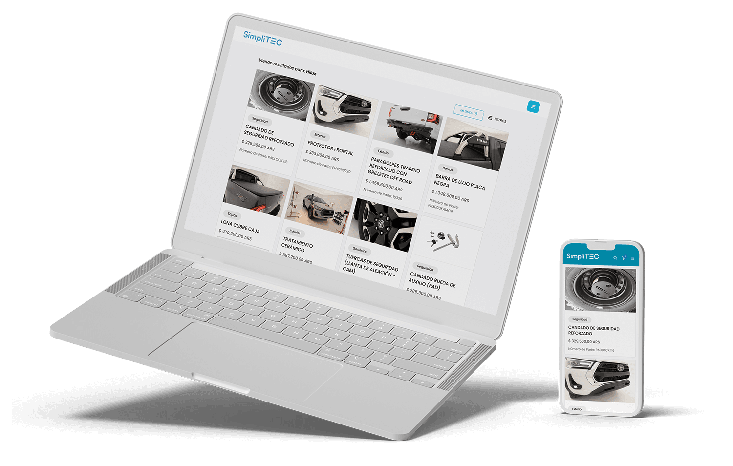 Accesorios & Repuestos - Catálogo omnichannel en múltiples dispositivos